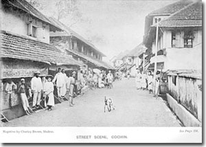 Escena de una calle de Cochin en el año 1913