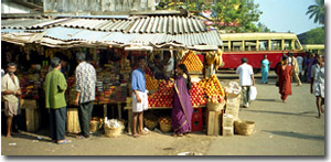 Mercado de fruta en Trivandrum