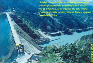 Detalle de la presa Bhakra