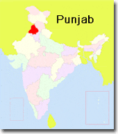 localizacion de punjab en india
