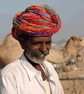 propietario de camellos en pushkar