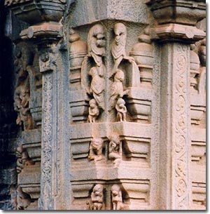 Detalle en un pared del templo de Rameshwara