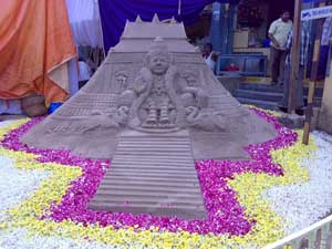 escultura de arena en Guntur