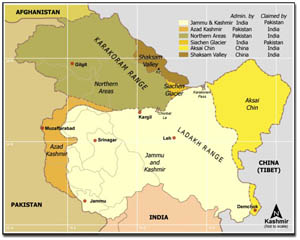 Los territorios disputados en la región de Cachemira