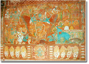 mural en el Palacio Krishnapuram
