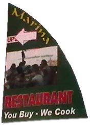 cartel de un restaurante en fort cochi