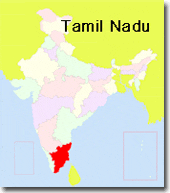 localizacion de Tamil Nadu en India
