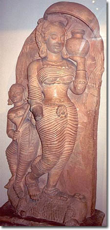 Figura de terracota de la dinastía Gupta que muestra a Ganga