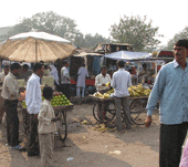 en un mercado de Agra