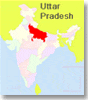 Localizacion de Uttar Pradesn en India