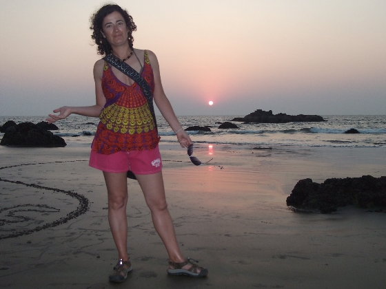 Playa Arambol, puesta de sol con tambores